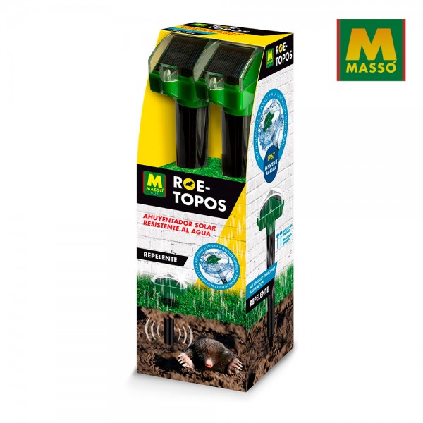 Repelente solar para topos resistente al agua 2 unid. roe 231644 masso
